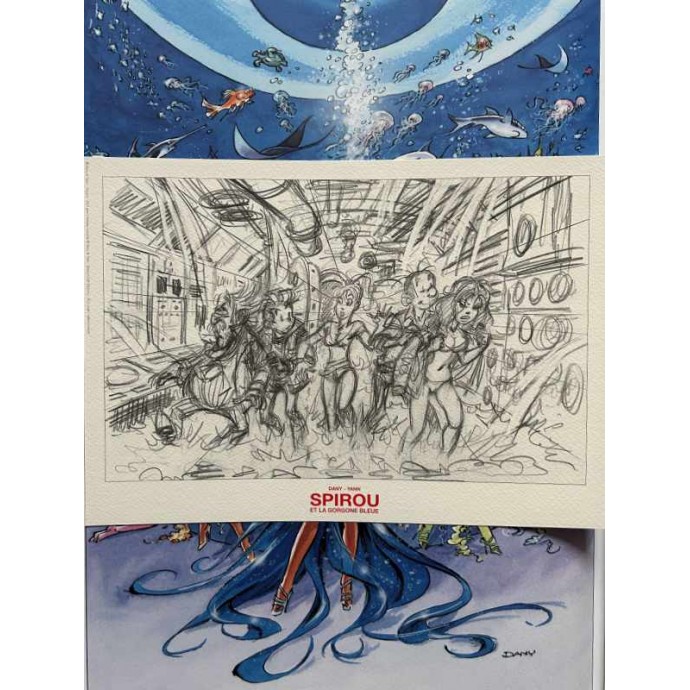 Spirou et la Gorgone bleue - Bruno Graff - TT 2023 + 3 ex-libris + Dédicace - 4
