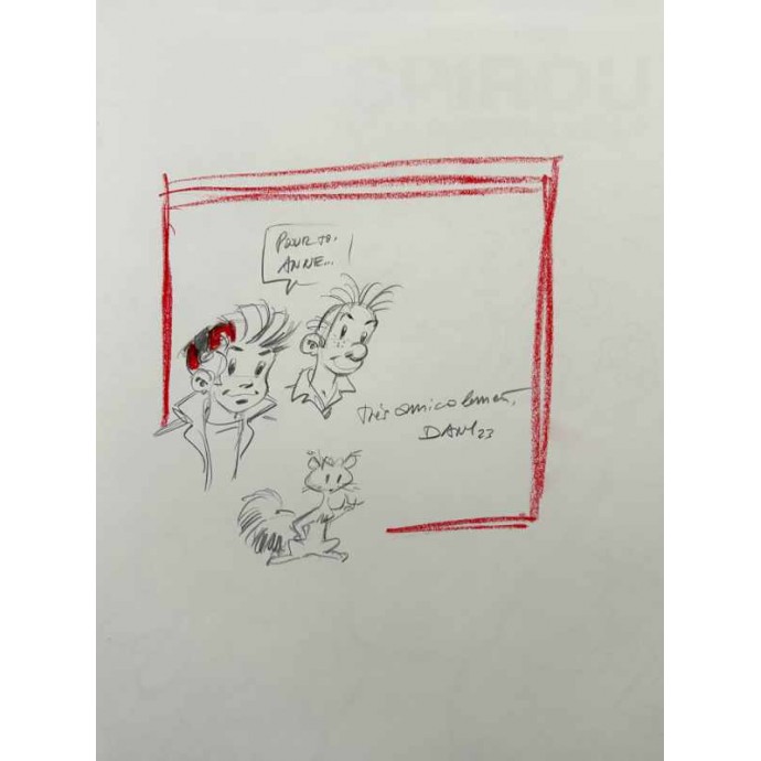 Spirou et la Gorgone bleue - Bruno Graff - TT 2023 + 3 ex-libris + Dédicace - 3