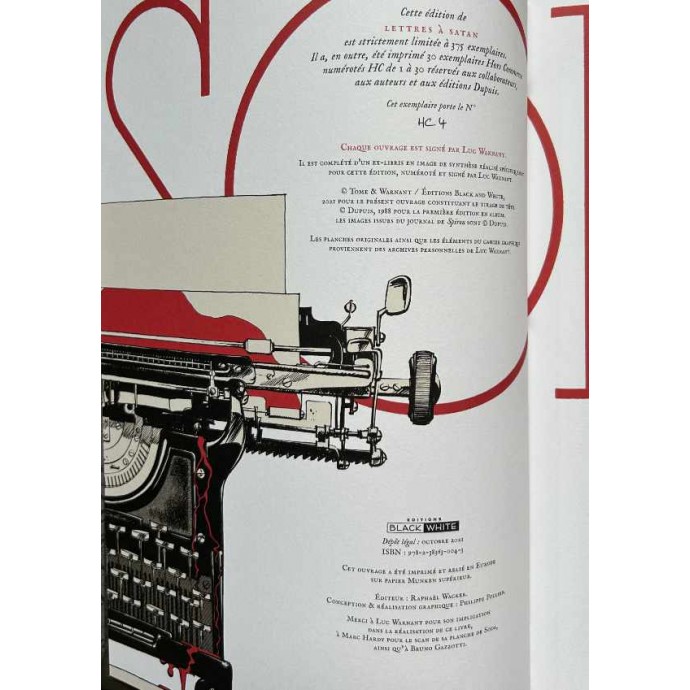 Soda - Lettres à Satan - TL 2021 + ex-libris + bonus + Dédicace - BlackandWhite - 5