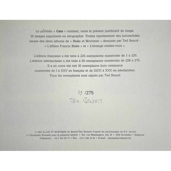 Blake et Mortimer - Portfolio Cars - TL 2001 - 3
