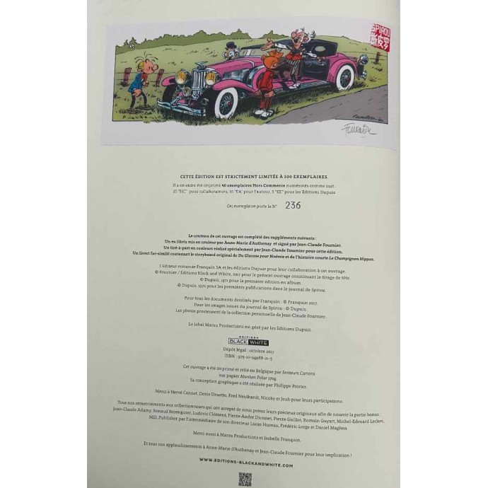 Spirou et Fantasio - Du Glucose pour Noémie - TL 2017 + ex-libris + sérigraphie + calque + album storyboard - BlackandWhite - 5
