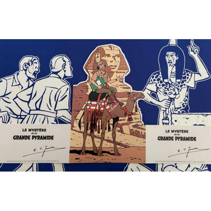 Blake et Mortimer - Le Mystère de la Grande Pyramide II - TL 2017 Golden Creek + PLV + 2 bleus + bonus ex libris Walthéry - 3
