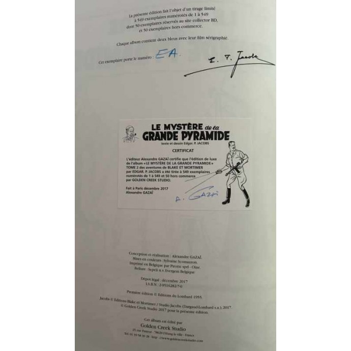 Blake et Mortimer - Le Mystère de la Grande Pyramide II - TL 2017 Golden Creek + PLV + 2 bleus + bonus ex libris Walthéry - 7