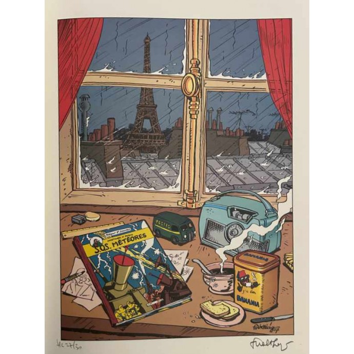 Blake et Mortimer - S.O.S Météores - TL 2007 Golden Creek + 2 bleus + bonus ex libris Walthéry + Cartes postales - 2