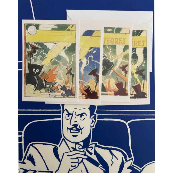 Blake et Mortimer - S.O.S Météores - TL 2007 Golden Creek + 2 bleus + bonus ex libris Walthéry + Cartes postales - 3