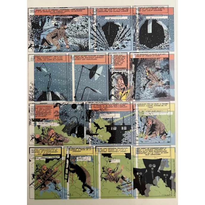 Blake et Mortimer - S.O.S Météores - TL 2007 Golden Creek + 2 bleus + bonus ex libris Walthéry + Cartes postales - 4