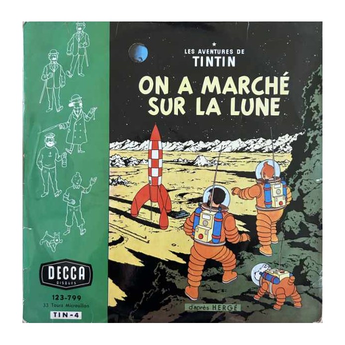 Tintin - Objectif Lune et On a marché sur la Lune - Lot de 2 disques vinyles 25cm/33 tours - 2