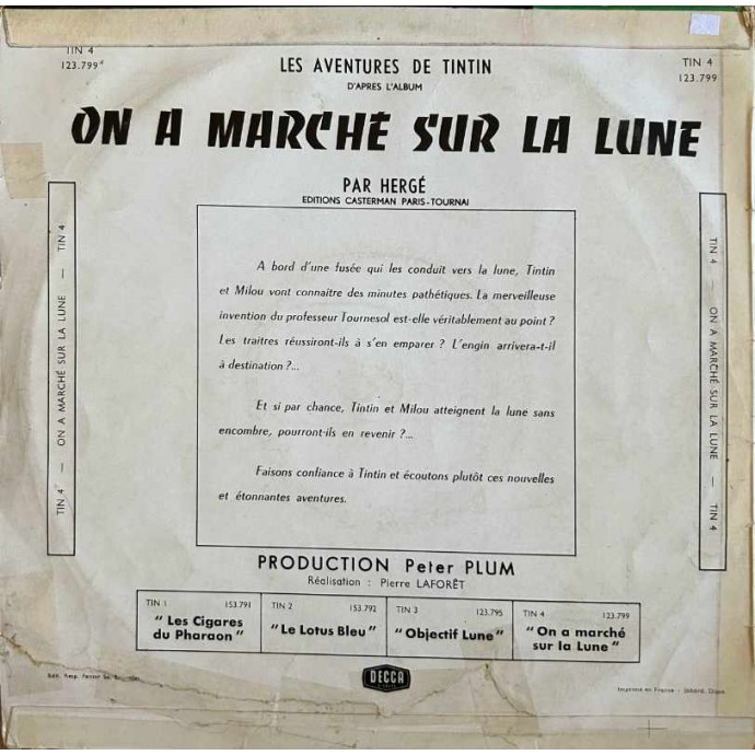 Tintin - Objectif Lune et On a marché sur la Lune - Lot de 2 disques vinyles 25cm/33 tours - 4