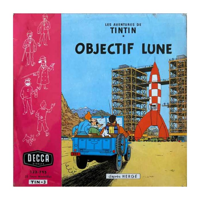 Tintin - Objectif Lune et On a marché sur la Lune - Lot de 2 disques vinyles 25cm/33 tours - 1