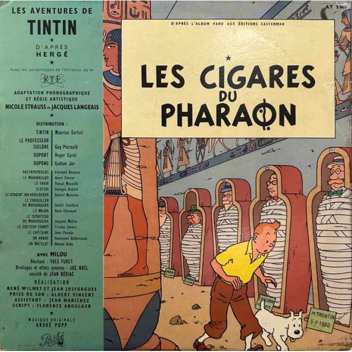 Tintin - Les Cigares du Pharaon - Disque vinyle 25cm/33 tours - 1962 - 1