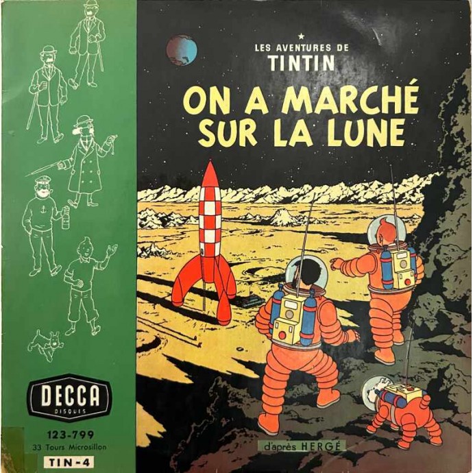 Tintin - On a marché sur la Lune - disque vinyle 25cm/33 tours - 1960 - 1