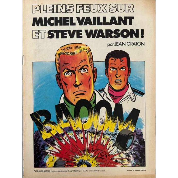 Michel Vaillant - Pleins feux sur Michel Vaillant et Steve Warson - Pub Chevron -1976 - 1