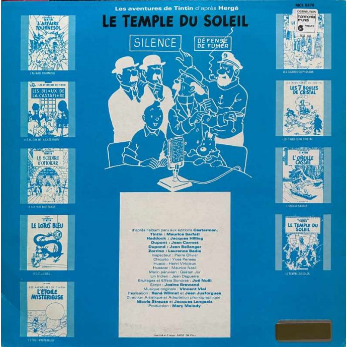 Tintin - Le temple du soleil - Disque vinyle 33 tours - 1977 - 2