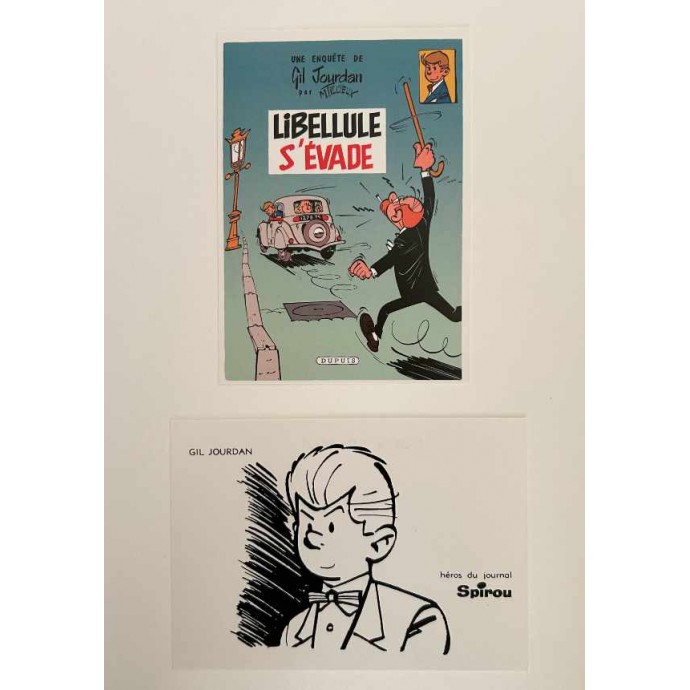 Gil Jourdan - Libellule s'évade - TL 2024 + Timbres + ex-libris + cartes postales - BlackandWhite - 4