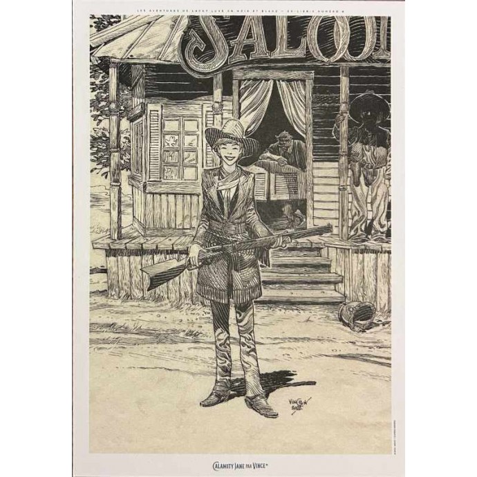 Lucky Luke - Calamity Jane - TL 2022 + Timbres + poster + ex-libris - BlackandWhite - 4