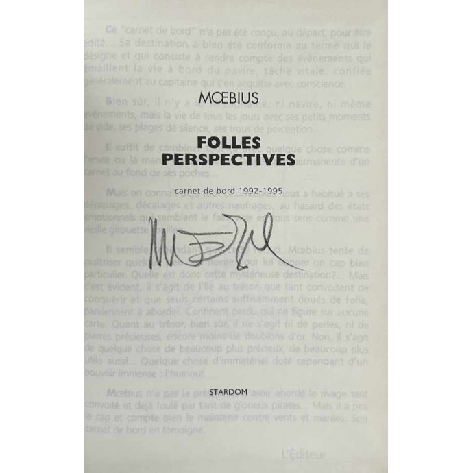 Moebius - Folles perspectives - TL 1996 signé - 2