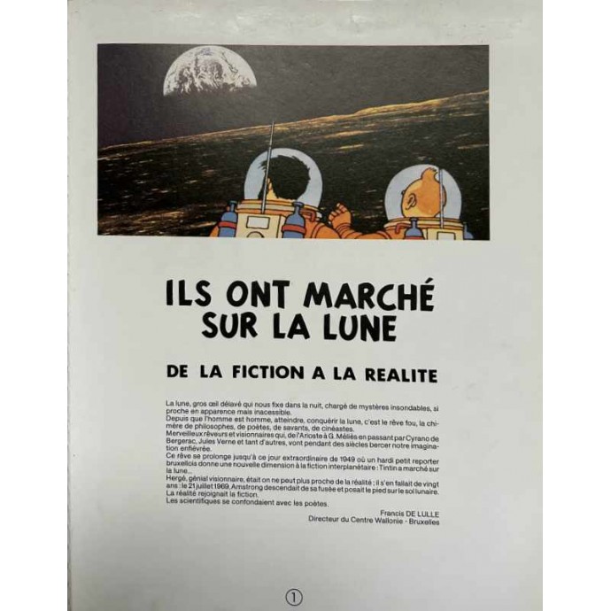 Tintin - Ils ont marché sur la Lune - EO 1985 + feuille La Conquête de la lune - 2