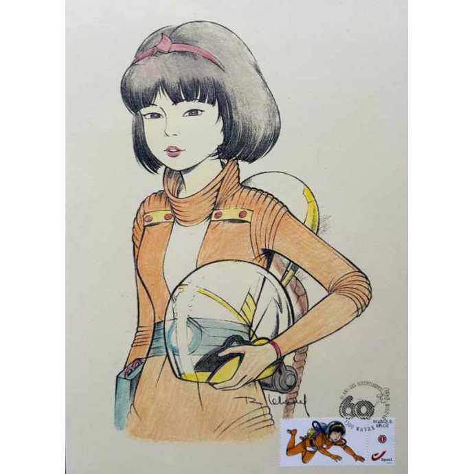 Yoko Tsuno - 30. Les Gémeaux de Saturne - EO 2022 + ex libris avec timbre - 2
