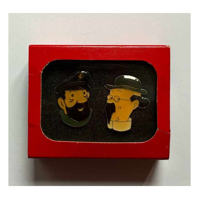 Tintin - 2 pin's: Haddock et Tournesol - Coinderoux/Corner avec boîte - 1