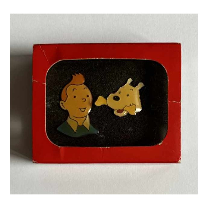 Tintin - 2 pin's: Tintin et Milou - Coinderoux/Corner avec boîte - 1