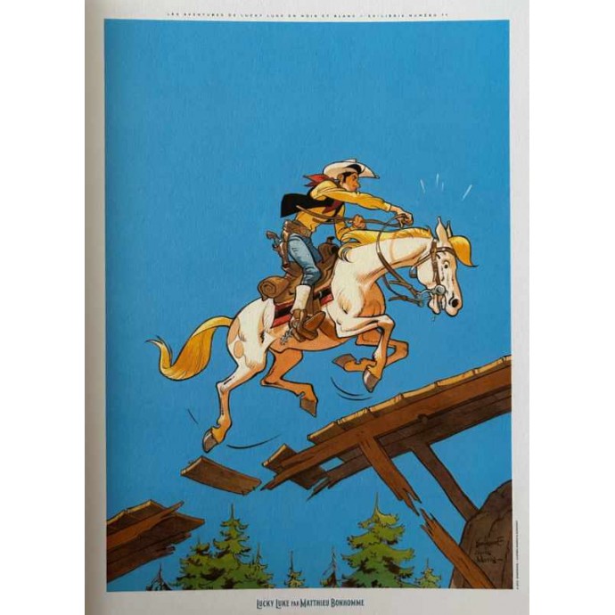 Lucky Luke - L'escorte - TL 2024 + Timbres + ex-libris - BlackandWhite - 3