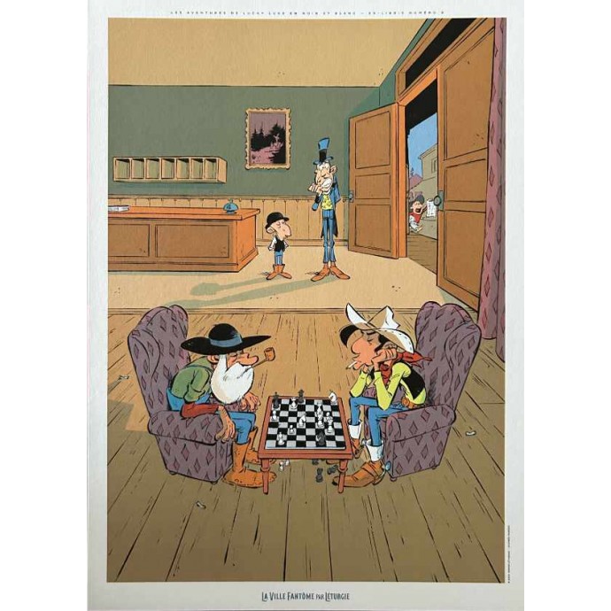 Lucky Luke - La ville fantôme - pack officiel des 2 versions - TL 2023 + Timbres + ex-libris + bonus - BlackandWhite - 3