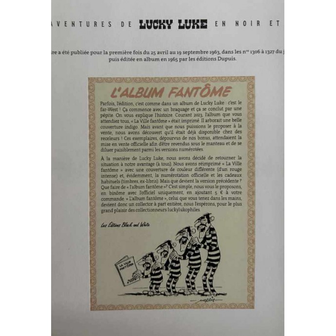 Lucky Luke - La ville fantôme - pack officiel des 2 versions - TL 2023 + Timbres + ex-libris + bonus - BlackandWhite - 6