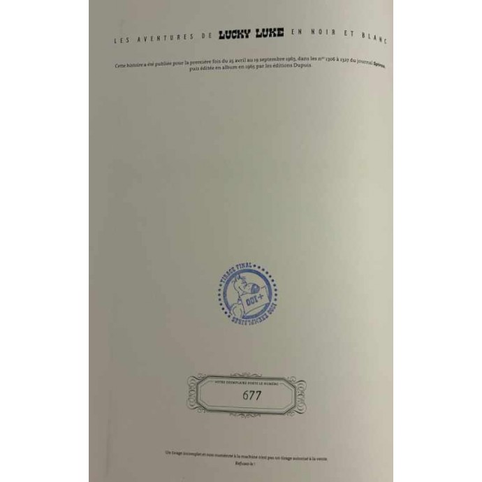 Lucky Luke - La ville fantôme - pack officiel des 2 versions - TL 2023 + Timbres + ex-libris + bonus - BlackandWhite - 5