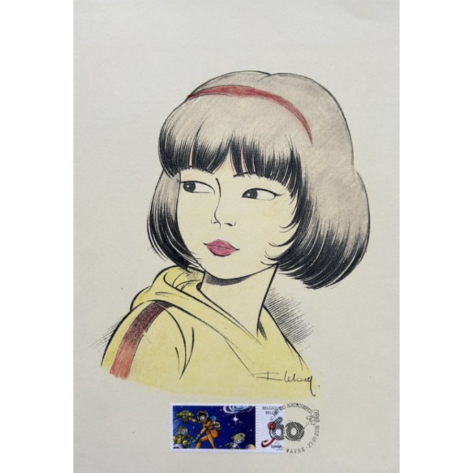 Yoko Tsuno - 17. Le matin du monde - EO 1988 + ex libris avec timbre - 2