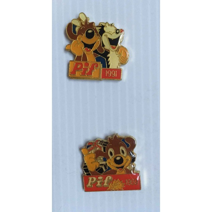 PIF - lot de 2 pin's Pif et Hercule V.M.S 1991 - 1