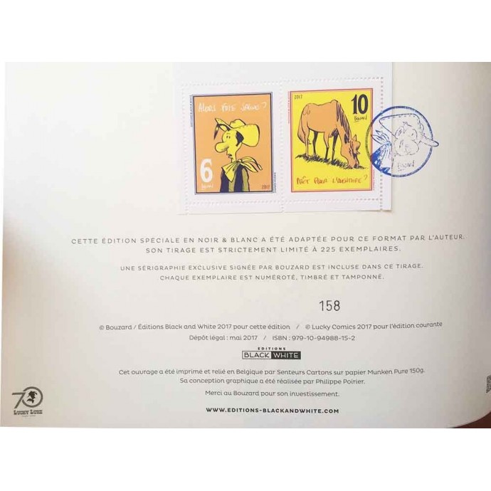 Lucky Luke - Jolly Jumper ne répond plus - TL 2017 + sérigraphie - BlackandWhite - 2