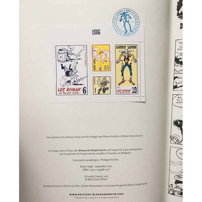 Lucky Luke - Les Rivaux - TL 2017 + Timbres - BlackandWhite - 2