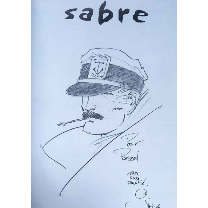 Capitaine Sabre - Le vol du Pélican - TL N&B 2003 + Dédicace Gine - 2