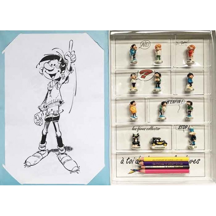 Gaston - Coffret de 12 fèves de collection "Je dessine avec Gaston" - 2013 - 2