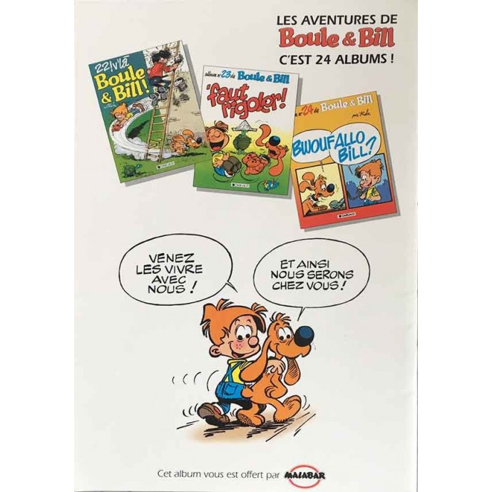 Boule et Bill - 'faut rigoler - Pub Malabar -1998 - 2