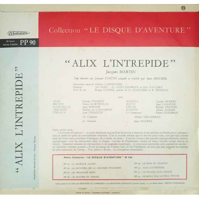 Alix l'intrépide - Disque vinyle 33 tours - 1960 - 2