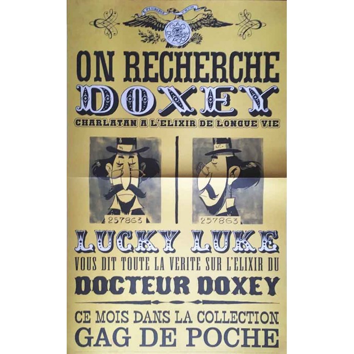 Lucky Luke - L'Elixir du Docteur Doxey - TL 2018 + Timbres + poster + ex-libris - BlackandWhite - 3