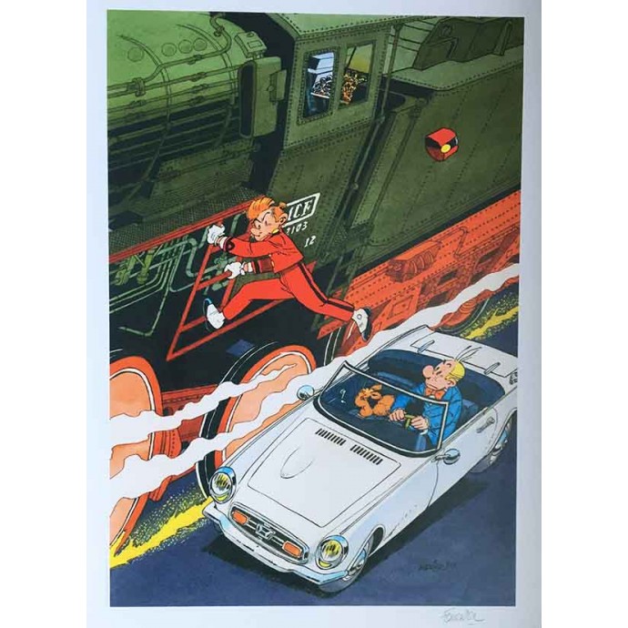Spirou et Fantasio - Du Glucose pour Noémie - TL 2017 + ex-libris + sérigraphie + calque + album storyboard - BlackandWhite - 2