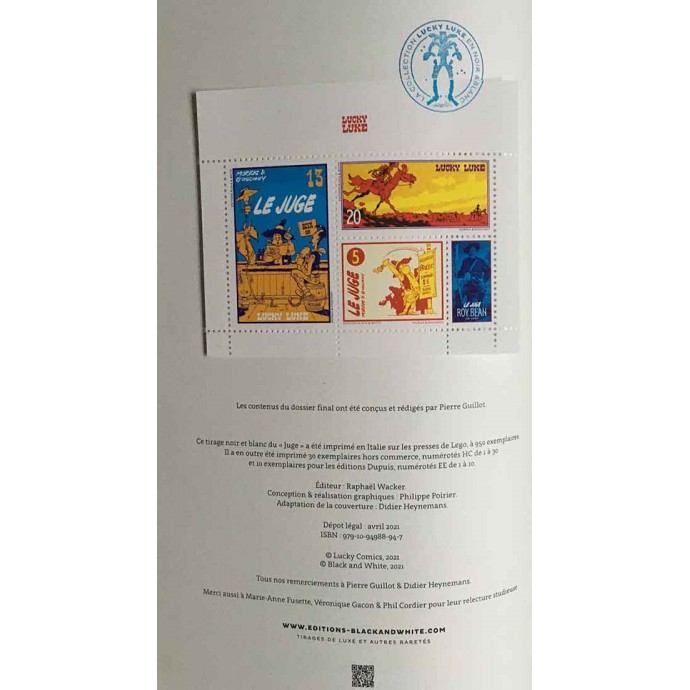 Lucky Luke - Le Juge - TL 2021 + Timbres - BlackandWhite - 2