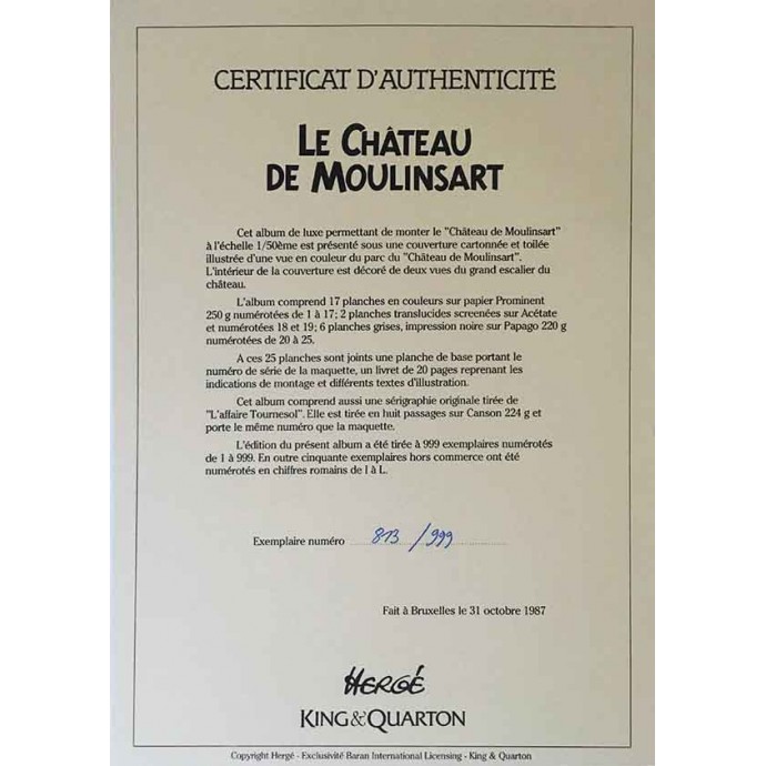 Tintin - Maquette Château de Moulinsart - TL 1987 + Sérigraphie - 3