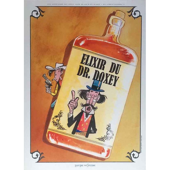 Lucky Luke - L'Elixir du Docteur Doxey - TL 2018 + Timbres + poster + ex-libris - BlackandWhite - 4
