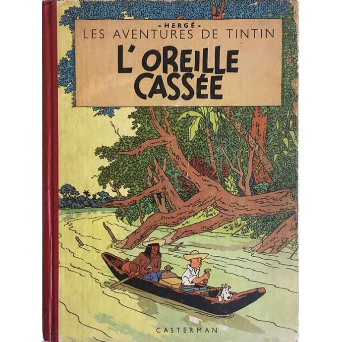 Tintin - L'oreille cassée - B5 1951 avec feuillage bleu - 1