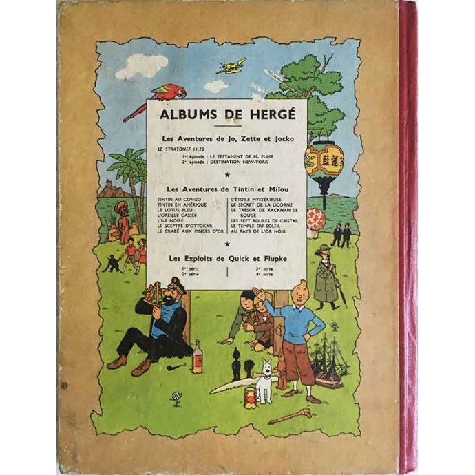 Tintin - L'oreille cassée - B5 1951 avec feuillage bleu - 3