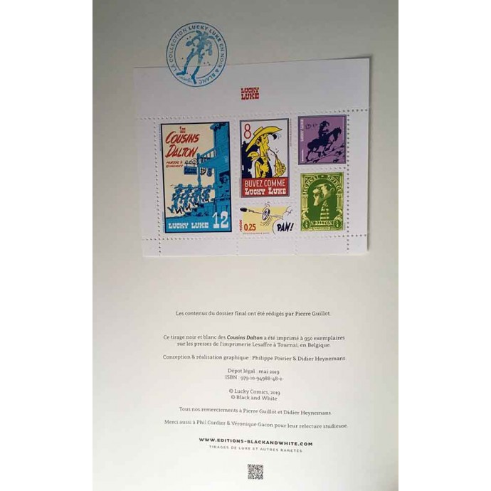 Lucky Luke - Les Cousins Dalton - TL 2019 + Timbres - BlackandWhite - 2