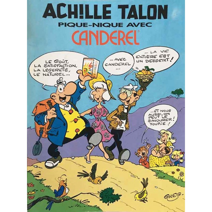 Achille Talon pique-nique avec Canderel - Pub - EO 1992 - 1