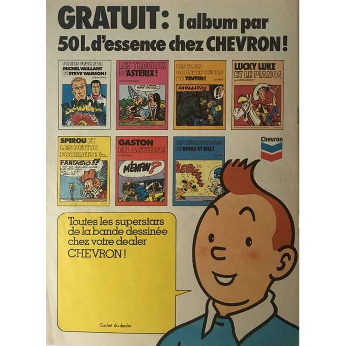 Tintin - Les plus grandes peurs de Tintin - Pub Chevron -1976 - 2