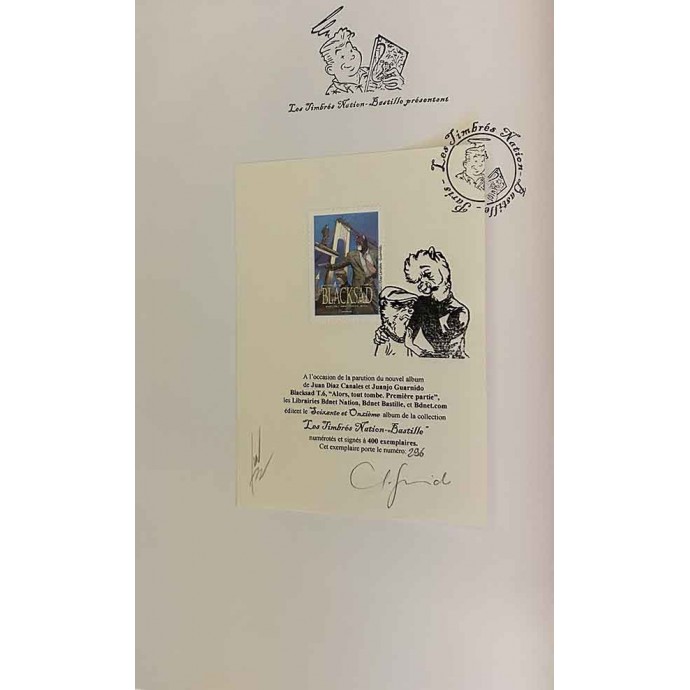 Blacksad - Alors, tout tombe - EO 2021 - TL Les Timbrés Nation-Bastille + ex-libris - 2