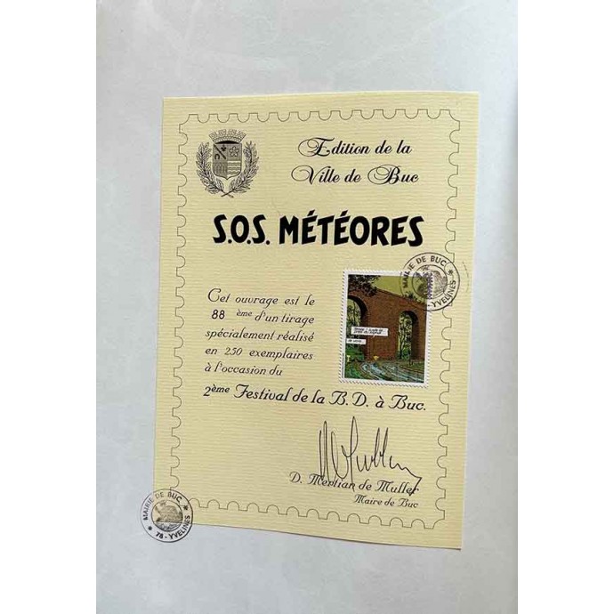 Blake et Mortimer - S.O.S Météores - TL Ville de Buc 1989 + Timbre - 2