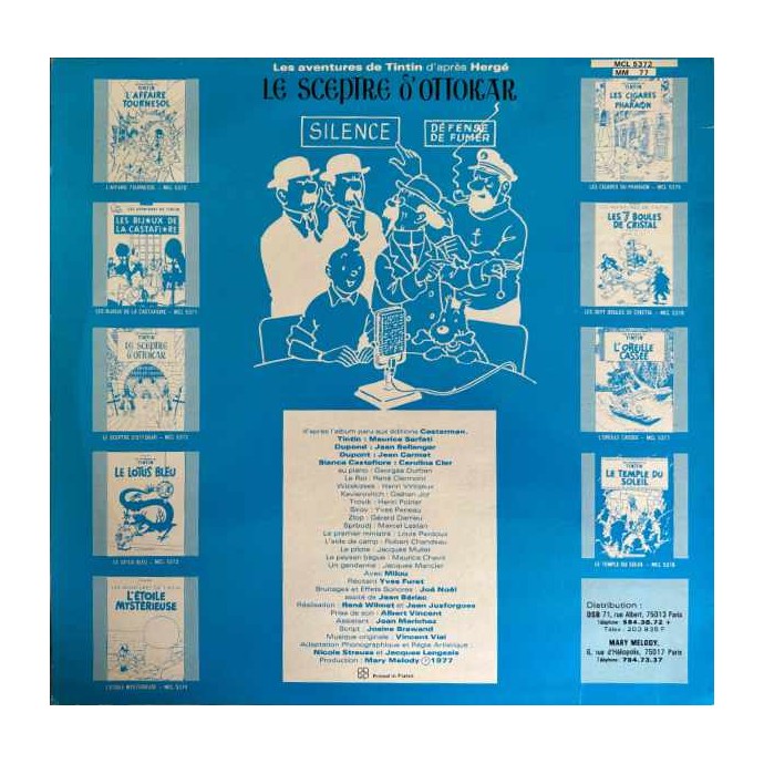 Tintin - Le sceptre d'Ottokar - Disque vinyle 33 tours - 1977 - 2