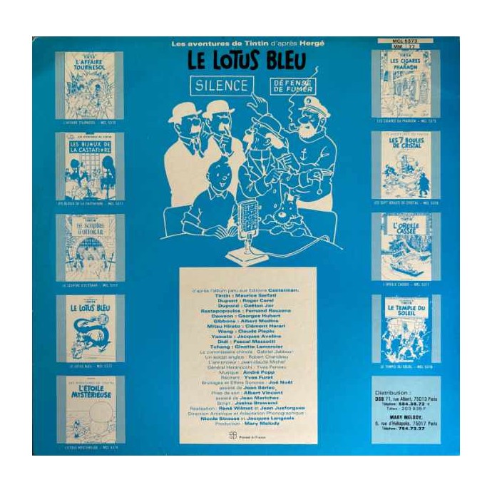 Tintin - Le lotus bleu - Disque vinyle 33 tours - 1977 - 2